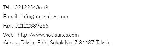 Taksim Square Hot Residence telefon numaralar, faks, e-mail, posta adresi ve iletiim bilgileri
